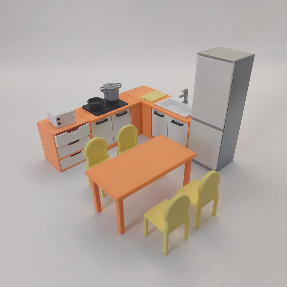 LYTP121004 1/12 wiosna pocałunek chwile wiosna kuchnia druk 3D DIY miniaturowe sceny domek dla lalek kreatywne dekoracje pulpit scenariusze mini modele 30 cm BJD OB lalka