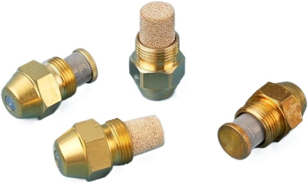 Industrial Brass Diesel Methanol Waste Oil Burner Nozzle with Air Atomization - 60 Degree Spray Angle, Solid Cone, 0.3gph to 6.0gph Flow Rate(60degree 0.3GPH)