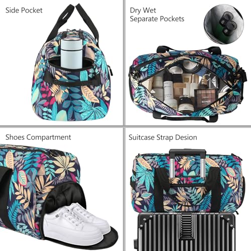 Sac de sport bleu avec compartiment chaussures voyage