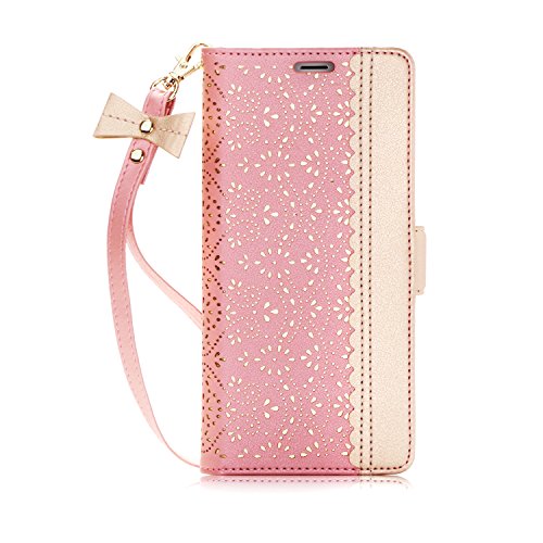 Note 8 Case, Galaxy Note 8 Case, WWW [ Mirror Series] PU Leather Case Kickstand Flip Case with Card Slots and Mirror for Samsung Galaxy Note 8 Rose Gold