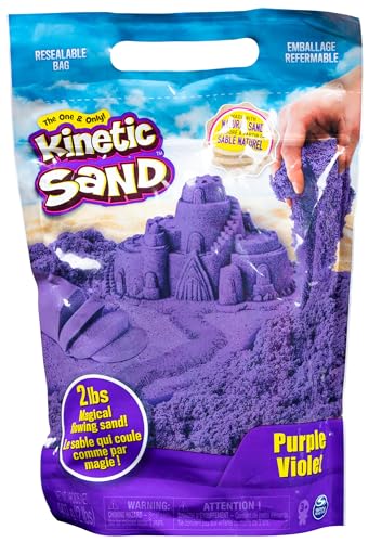 Areia Cinética Kinetic Sand - 907 g de Areia Mágica Roxa para Misturar, Moldar e Criar - Kit de Artesanato para Crianças - Brinquedos para Crianças 3 Anos + - Areia Cinética