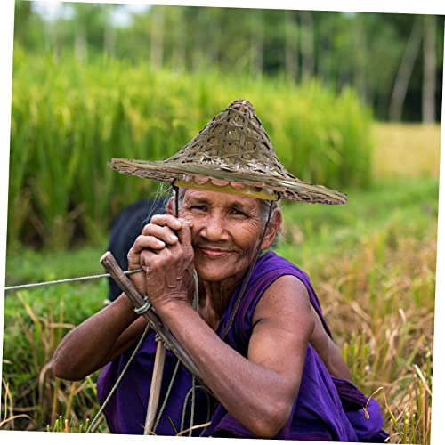 POPETPOP Sun Hat for Boys and Girls Hand Woven Outdoor Farmer Hat Lightweight and Comfortable for Fishing Travel and Gardening Activities Multi3