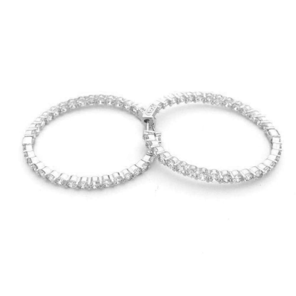 BIJOUX BOBBICubic Zirconia Pave Hoop Collection, Metal Stone, Cubic Zirconia