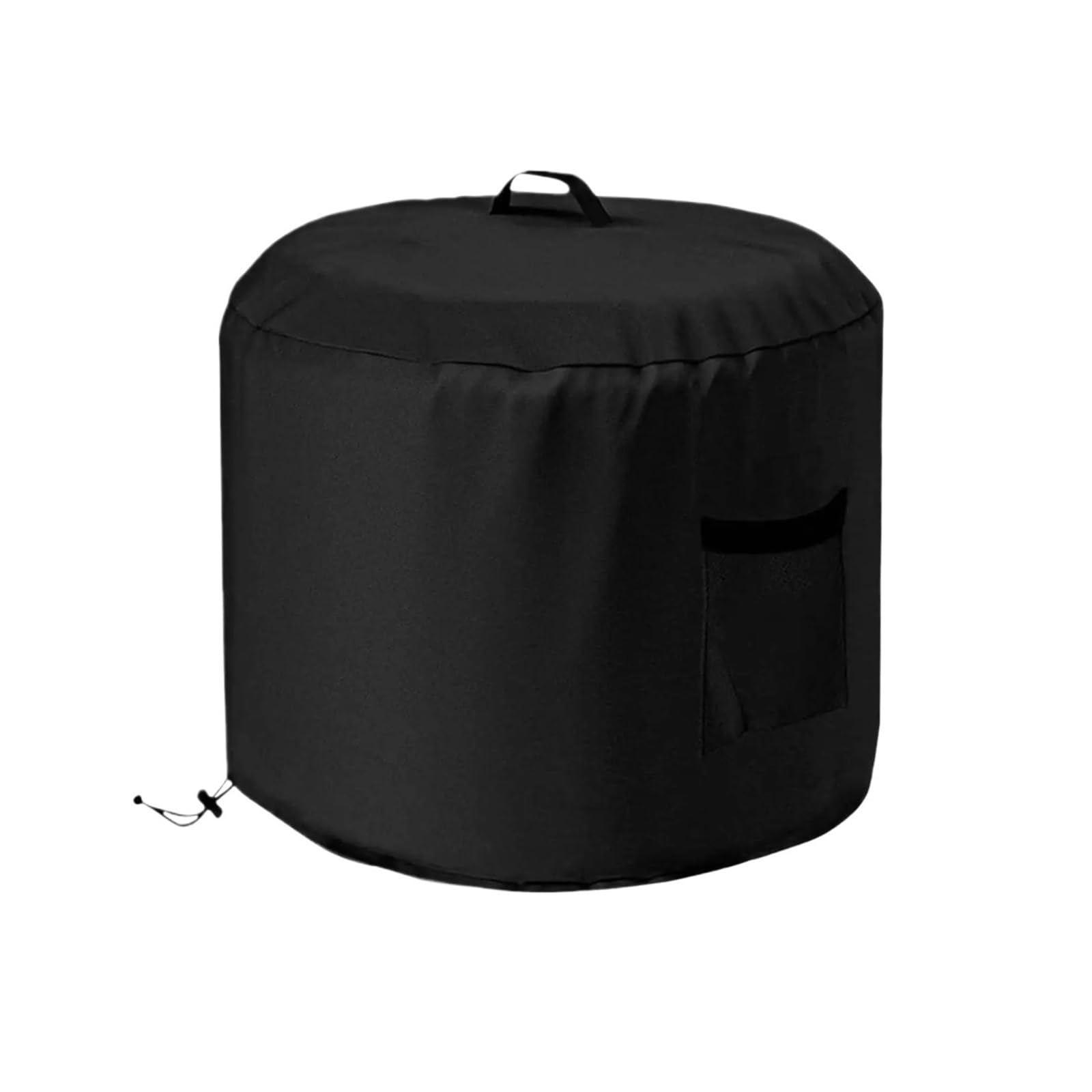 Fire Pit Cover Waterproof Round Dust Oxford Fabric Windproof Protector With Side Pocket For Rain Snow Debris(S)
