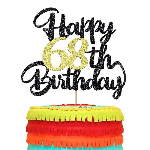Image of Klionjor 68th Happy birthday cake topper happy cake decoration 68th birthday party decoration gift plugin (68)