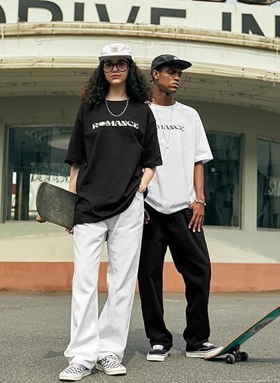 HUNGSON Mens Baggy Jeans for Men Women Y2k Skater Vintage Plain Pants Casual Wide Leg Jeans Loose Fit Denim Jeans - Image 6