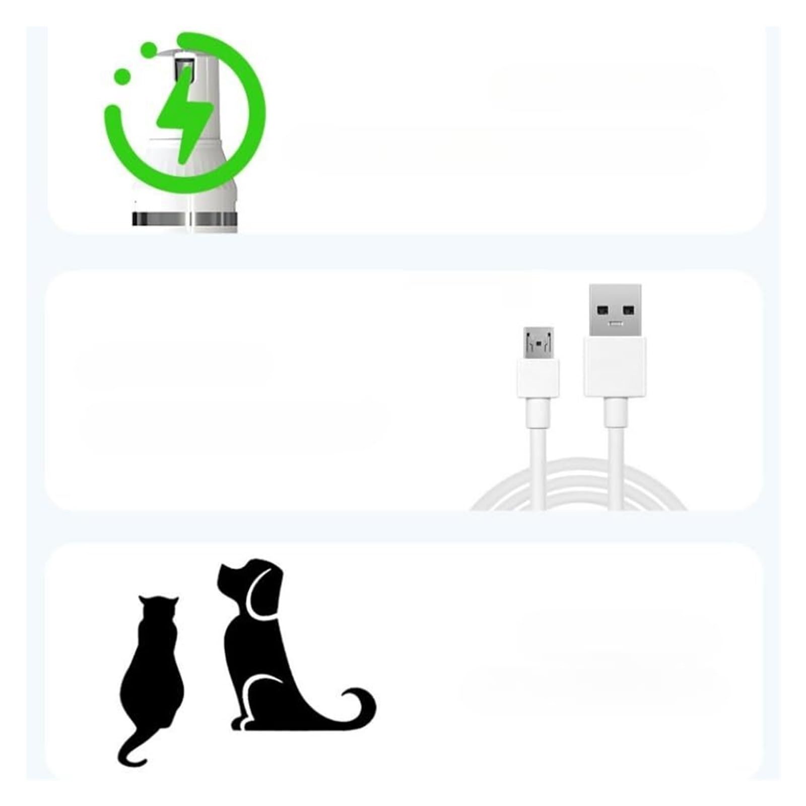 Kit de aseo para mascotas 4 en 1, recortador eléctrico de pelo de perro y gato con molinillo de uñas, cortadora inalámbrica impermeable y 4 accesorios para cara, patas y cuerpo