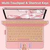 KBCASE Keyboard Case for iPad 10th Generation/A16 11th Generation Case with Keyboard 360° Rotatable Keyboard with Trackpad for iPad 10th 10.9" 2022/A16 11th Generation 11" 2025,7 Backlit,UK Layout - Image 5