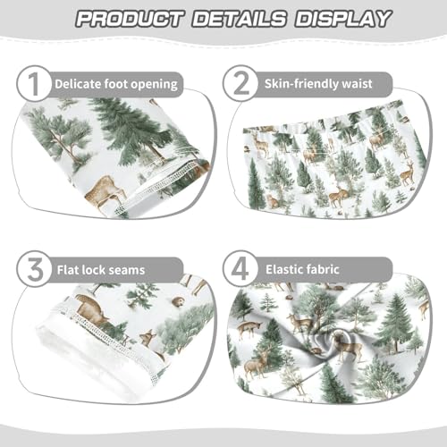 Girls Leggings Soft Toddler Ankle Length Bottoms Deer Forest Kids Dance Yoga Pants 4-10 Years3