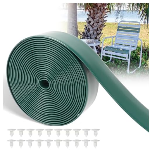 2" Wide Vinyl Straps for Patio Chairs Repair 20ft Long Patio Garden Furniture Replacement Straps with 20 Rivets (Dark Green)