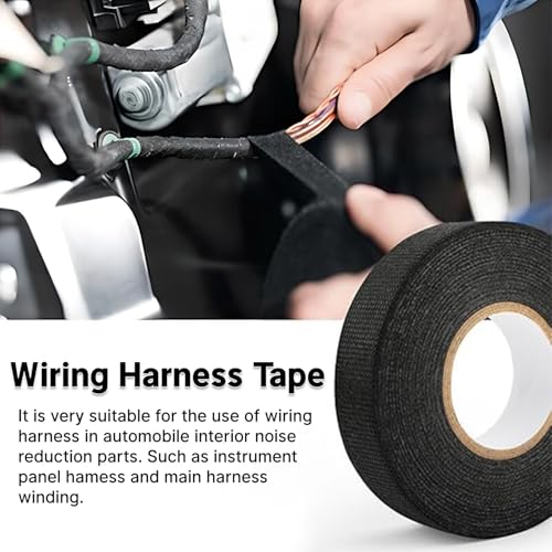Image of Wire Harness Tape for Electrical Automotive Engine Harness Wrap Protection Noise Damping Cables Fixed 0.59 Inch x 82 FT