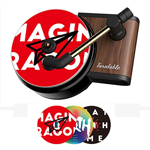 Car Air Freshener, Retro Record Player Air Fresh Vent Clip Car Vinyl Records Turntable Perfume Essentials Diffuser Car Decoration with 3 Aromatherapy Pads By Greatstar (1 PC)