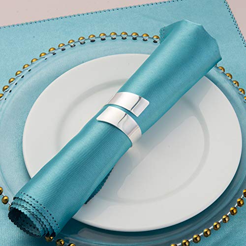 Feyarl 8pcs Napkin Rings Handcraft Dinner Table Napkin Holders Metal Napkin Rings for Wedding Party Napkin Rings Holders Centerpieces Celebration Candlelit Banquet Festival Decoration (Silver)