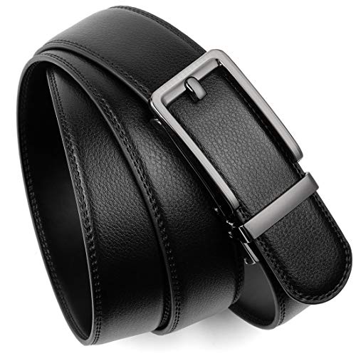 Founders & C Ratchet Click Belt 2 Pack,Leather Slide Dress Comfort Belt Adjustable with Buckle Gift Set4