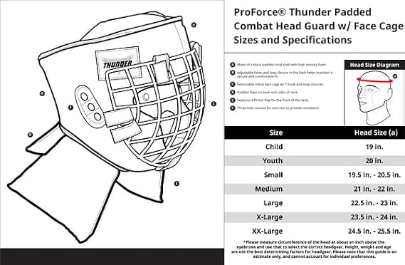 ProForce Thunder Padded Combat Head Guard with Face Cage