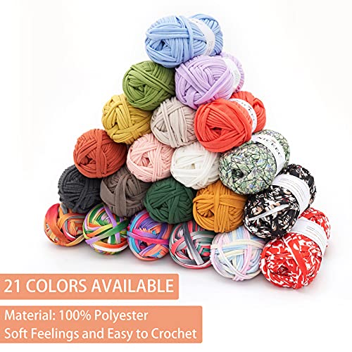 Niceec 2 Skeins Fabric Cloth Yarn T-Shirt Yarn For Crochet Knitting Soild Color Yarn For Hand Diy Craft Bag Basket Cushion-Totle Length 2×32Yds(2×30M, 2×100G)-Brown Gray #TOP3