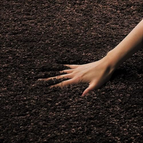 Image of Xenluxe Shaggy Polyester Microfiber Round Rug Carpet for Living Room | Ultra Soft Fluffy Plush Area Rug | Anti-Skid Non-Slip Backing | Washable Carpet for Bedroom- (3x3 feet, Ring Coffee, Round)