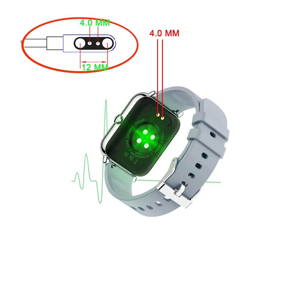 Blueshaweu Cavo di ricarica compatibile con ESFOE FV6 Smartwatch da uomo 1,85, cavo caricatore per orologio DREMAC FV6 / ESFOE FV6 Smartwatch (nero