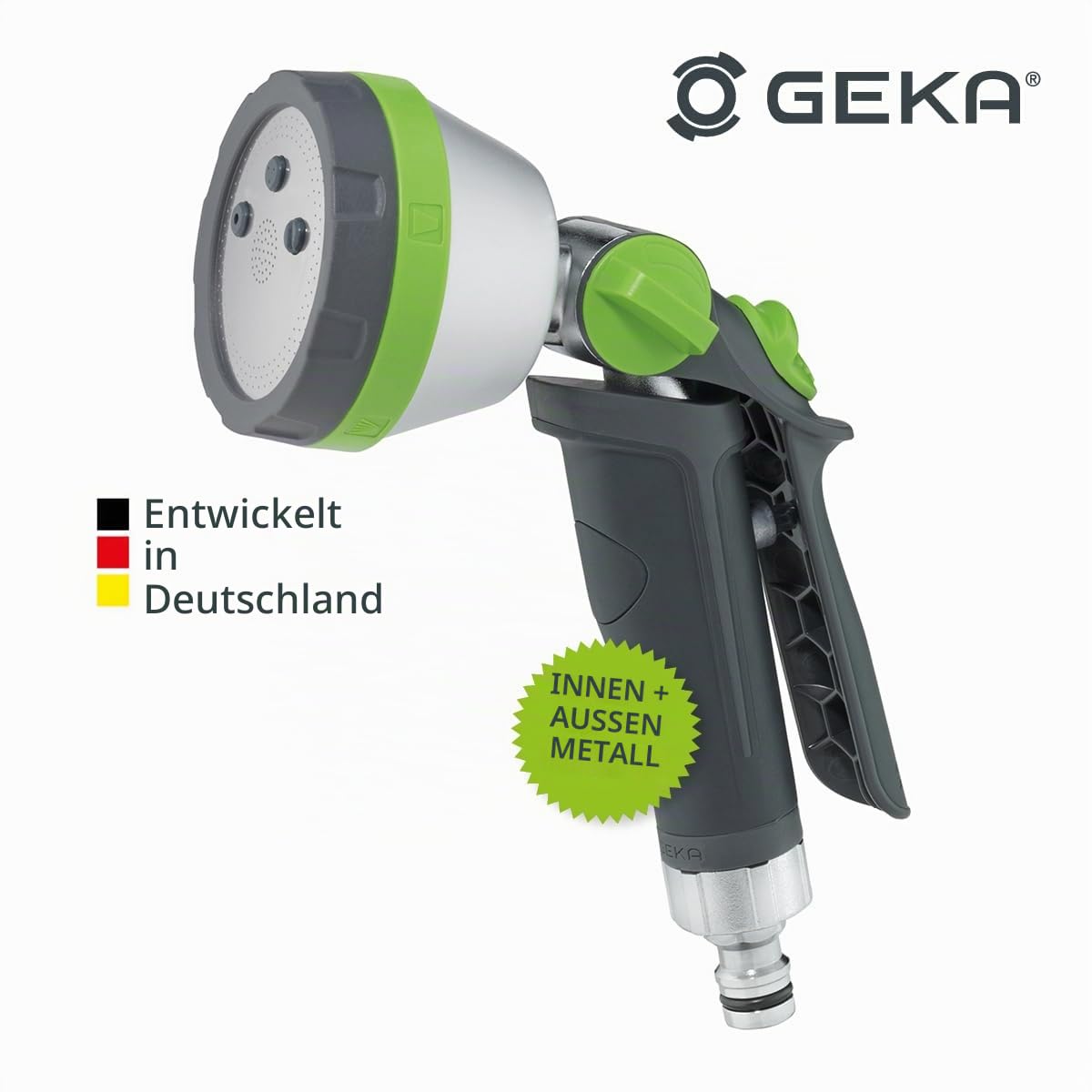 Multibrause 5S, mit 5 verschiedenen Sprühbildern, mit Softgrip, Brausekopf aus Aluminium, Sprühbrause, 46.1000.9