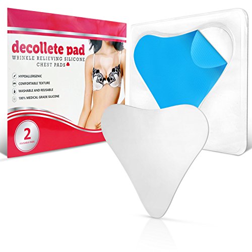 Decollette Pad Wrinkles Remover Chest Patch (Applies Clear) (2 Pack) Silicone Wrinkle Prevention Pads Hypoallergenic Patches Fine Line Corrector Reducer - Anti Aging Natural Products - 5" x 5.5"