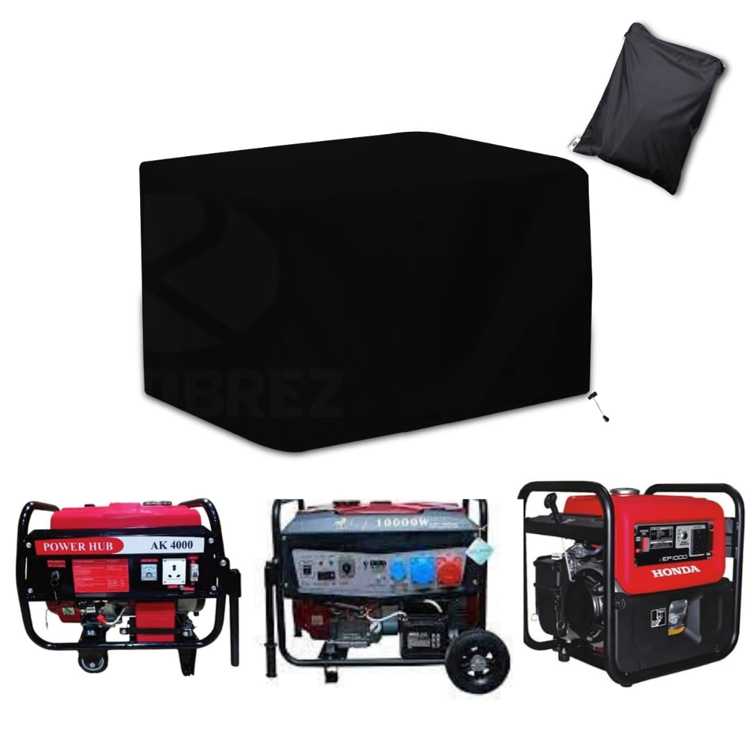 Polyester Waterproof, Indoor And Outdoor Home Generator Cover Heavy Duty- Universal Fit (GNC_2) (Black)