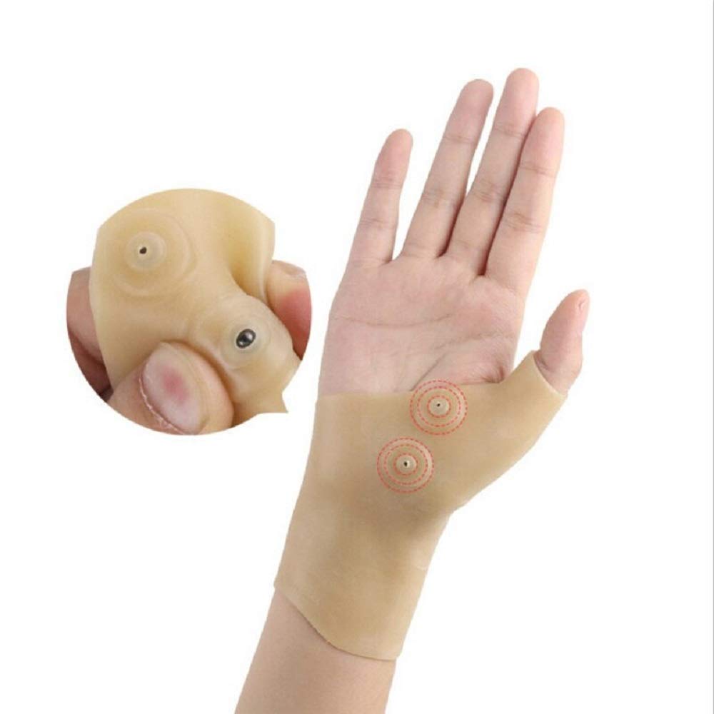 Digital Shoppy Magnetic Therapy Wrist Hand Thumb Support Gloves Silicone Gel Arthritis Pressure Corrector Massage Pain Relief Gloves - 1 Pair 4