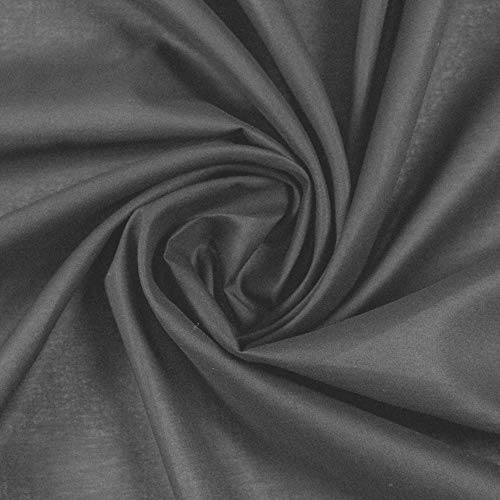 Barcelonetta | Cotton Lawn Fabric | 100% Cotton | 58 Inch Wide | Lining, Sewing, Air Feel Skirt Layer | Cloth, Solid (Black, 5 Yard)