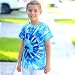 SunFocus Tie Dye Shirt Kids Size 10-12 Years Boys Blue T Shirts Children's Hippie Tshirts Short Sleeve Round Neck 9 Years Fashion Tees