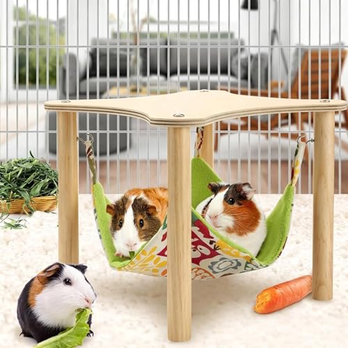 Hamaca para hámsters cama colgante de madera para chinchilla jerbo y hurón 3