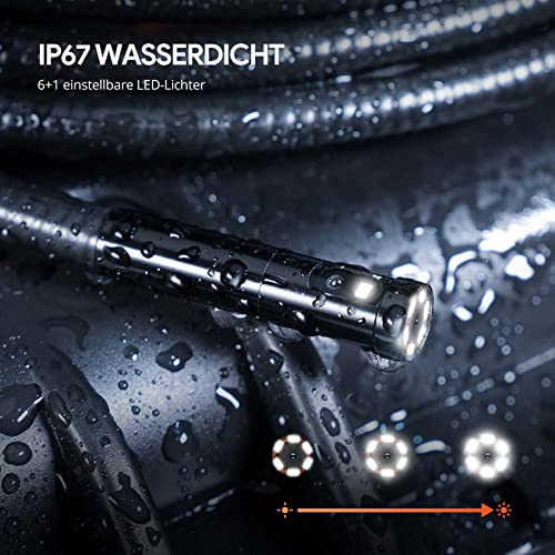 Endoskopkamera mit Licht 5,0 Zoll IPS Bildschirm, DEPSTECH Dual Lens Inspektionskamera 1080P HD,...