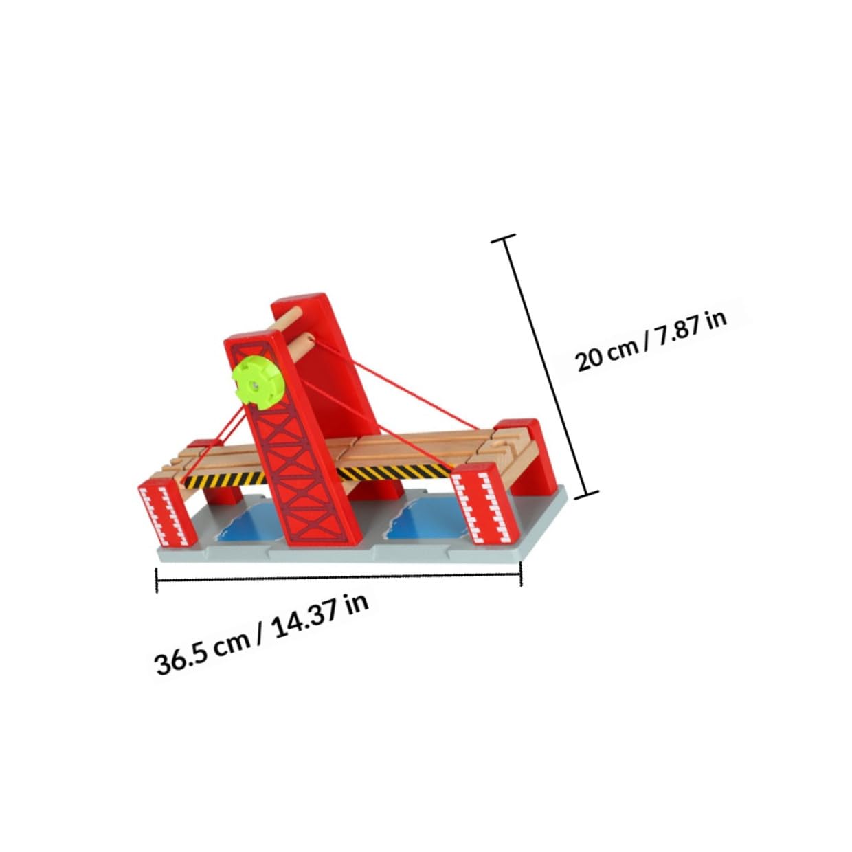 Veemoon Set Ponte Levatoio Ferroviario Giocattolo Rosso in Plastico Legno | Compatibile Tutti gli Altri Binari, Montaggio Semplice, per Stagione Natalizia