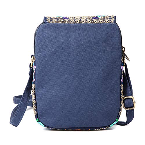 Image of SILKAREA Embroidered Cute Mini Crossbody Bag for Women Small Handbags Wristlet Wallet Bag Cell-phone Pouch Coin Purse
