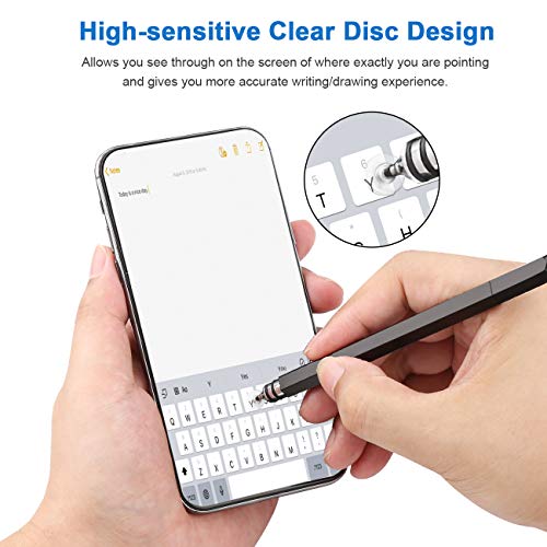 UROPHYLLA Stylus Pens for Touch Screens, Precision Stylus Fine Point Stylus, Stylus Pens for iPad, iPhone, Tablet, Laptops, Android and Other Touch Screens with 4 Discs and 3 Fiber Tips (Black/Blue) - Thumbnail 6