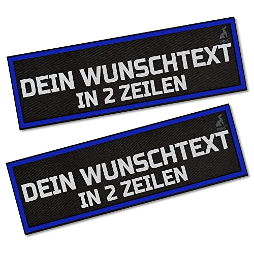 P24S 2 Stücke personalisiertes, benutzerdefinierter Klettsticker mit zwei Textzeilen und Klettverschluss (Groß)