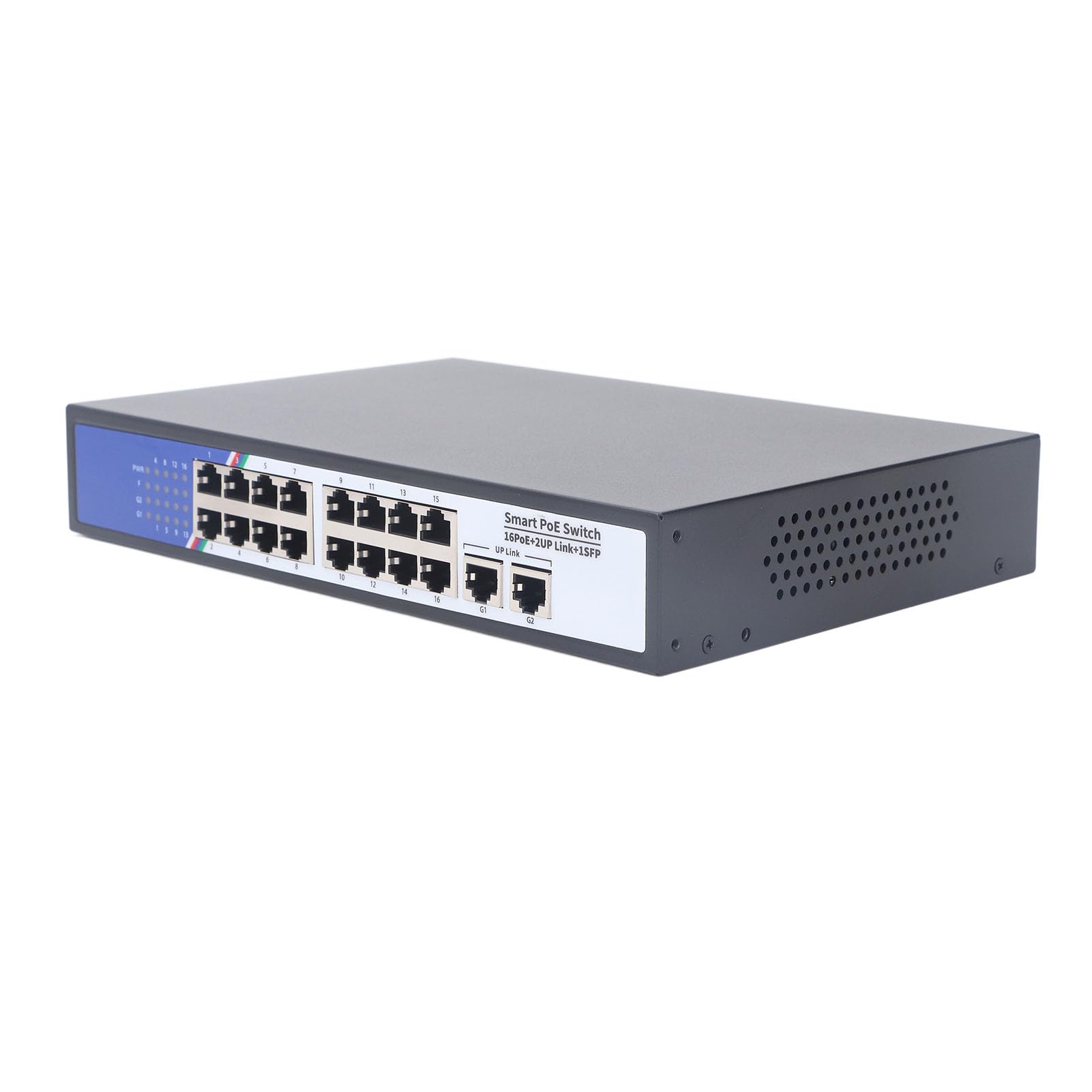 Marhynchus Switch Ethernet, Hub di Rete a 18 Porte Splitter Ethernet Plug And Play per Ufficio Domestico 100‑240 V (Spina UE 100‑240 V)
