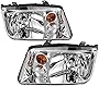 AUTOSAVER88 Headlight Assembly Compatible with 2002 2003 2004 Jetta 2005 Jetta（Only Fit GL/GLI/GLS Model） Headlamp Chrome Housing Clear Lens Headlights