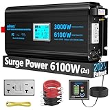 3000 Watt Power Inverter Pure Sine Wave with 6100Watt Surge for 2S 12V DC to 120V AC Converter,UL Listed GFCI outlets, Lithium Battery Compatible for RVs,Off-Grid Solar Power Inverter by GIANDEL