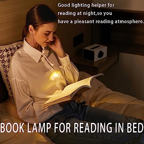 Image of Rechargeable Book Light,Portable Book Lamp,USB Book Light,Clip on Reading Lights,Book Lamp for Reading in Bed,360 Adjustable Clip on Light,Perfect for Book Lovers (White)
