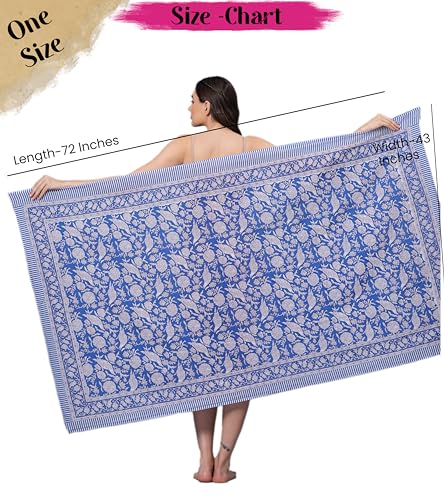 Pareo de playa de algodón 100% con estampado indio para mujer y falda bikini transpirable 3