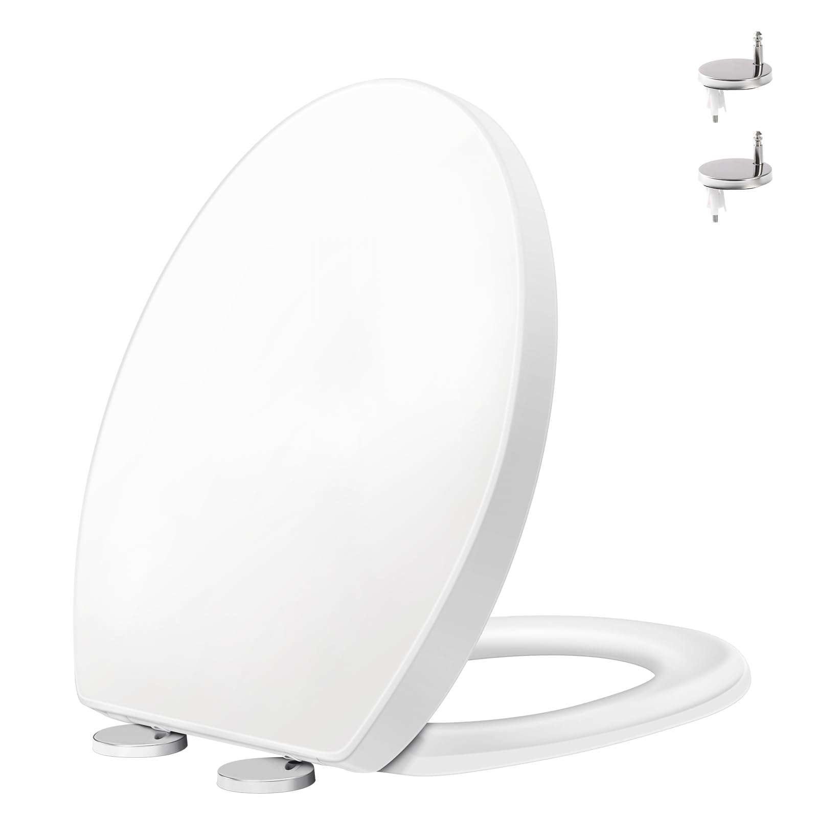 YunNasi Oval Shape Soft Close Toilet Seat,44.5 * 37.5cm Quick Release and Adjustable Toilet Seats — image 1