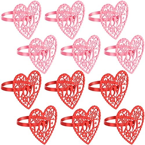 4 Pack Shiny Gold Laser Cut Rose Metal Cuff Napkin Rings, Decorative Flower Holders - Weddings, Events By Party Shop