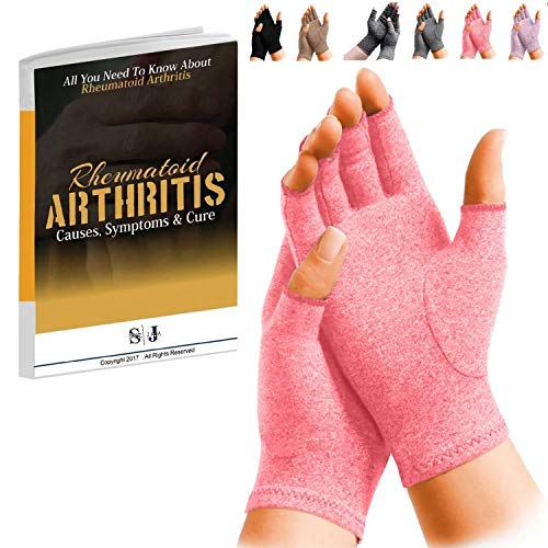 SyeJam Rheumatoid Arthritis Gloves Fingerless- Compression Gloves for Pain Relief- (M) 1 Pair