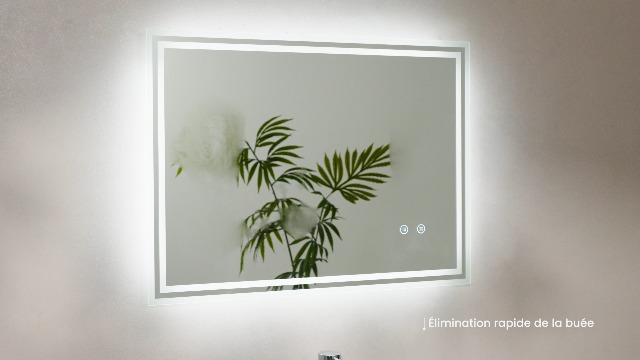 EMKE Miroir Lumineux Salle De Bain Sans Cadre 50x50cm , Miroir LED Avec Interrupteur Tactile Anti Buee Lumiere Blanche Froide Neutre Chaude 96900795
