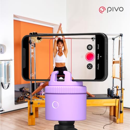 Image of Pivo Equestrian Pod Standalone Auto Tracking Phone Holder, Face, Body & Horse Tracker, 360 Rotation, 6 Speed, Stand for Video Recording (Purple)