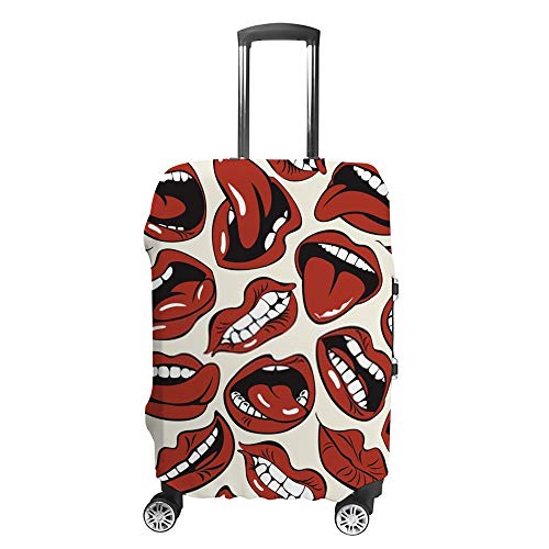 Housse de protection pour valise Ruchen à motif lèvres rouges, taille voyage standard