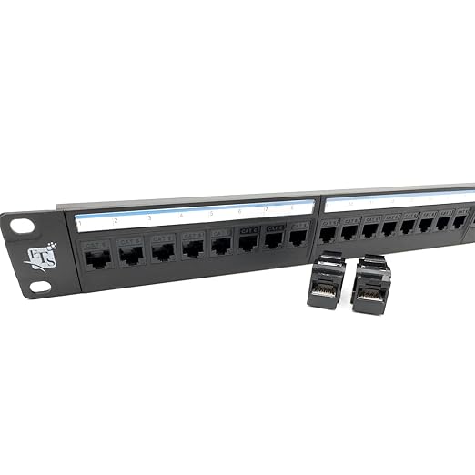 ETS 24 Port CAT6 Pass Through Coupler Patch Panel with Back
