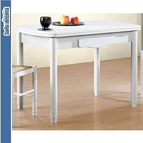 Sueña y Descansa Mesa Libro Blanca 90 x 40 cm Extensible 90x 80 cm
