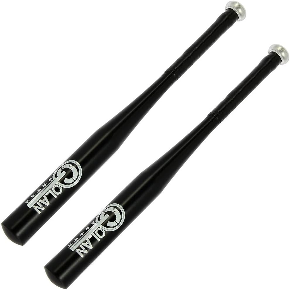 Golan Black Lightweight Durable Alloy Aluminium Metal Full Size Outdoor Practice Training Baseball Softball Rounders Bat Single or Pair 24-32