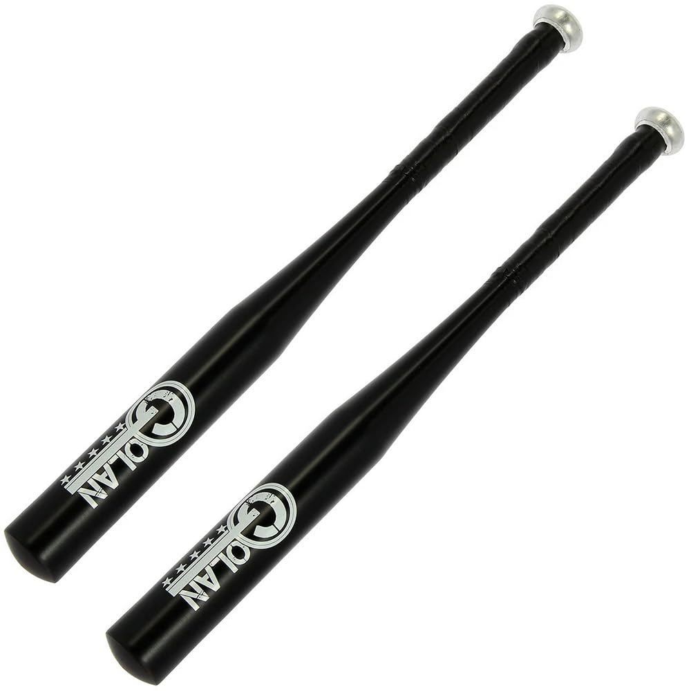 Golan Black Lightweight Durable Alloy Aluminium Metal Full Size Outdoor Practice Training Baseball Softball Rounders Bat Single or Pair 24-32
