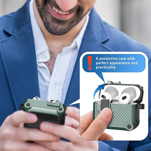 Image of RFUNGUANGO AirPods 3 Case with Lock Magnetic Lid, Green